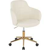 Boyne Office Chair in Gold & Cream Fabric